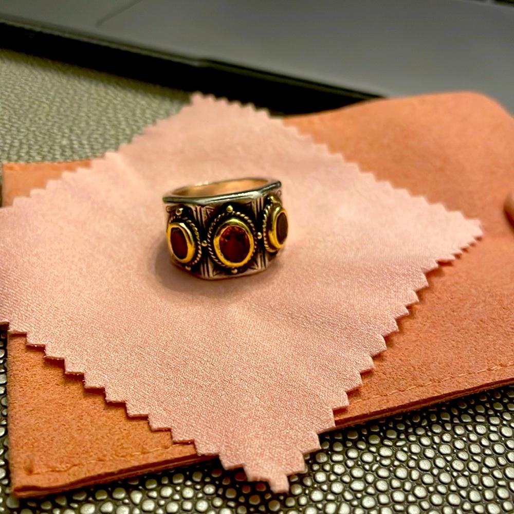 Konstantino Ring 925 Silver with Gold (Authentic) size 6.5